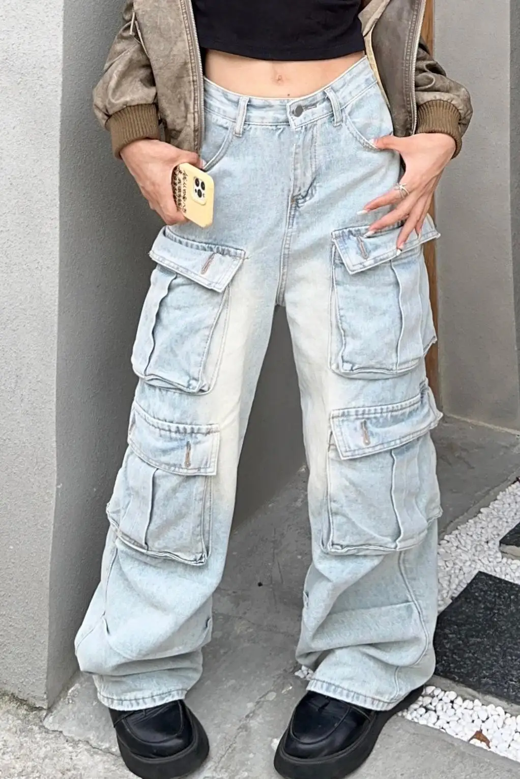 Blauwe Y 2K Cargo Jeans Baggy Harajuku Oversized Denim Broek Vintage Jean Broek Japanse Jaren 2000 Stijl Trashy Kleding 2024