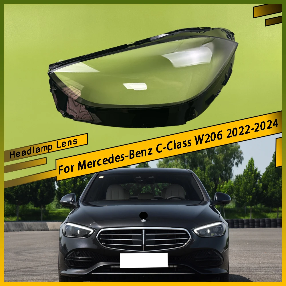 

Чехол для фары, прозрачный абажур, корпус лампы, линза для фар, стеклянная крышка для Mercedes-Benz C-Class W206 2022 2023 2024