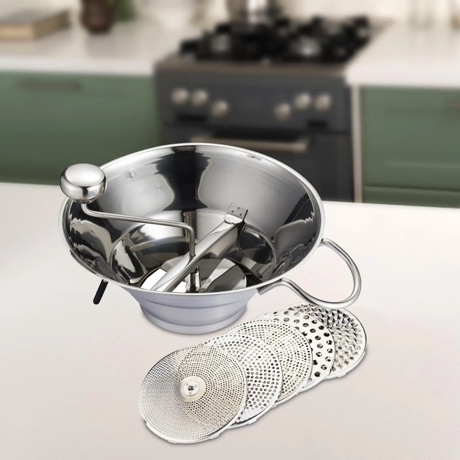 Stainless Steel Food Millrotary Food Mill Vegetable Strainer Potato Masher for Ketchup Strained Carrots Sauce Tomato Fruits