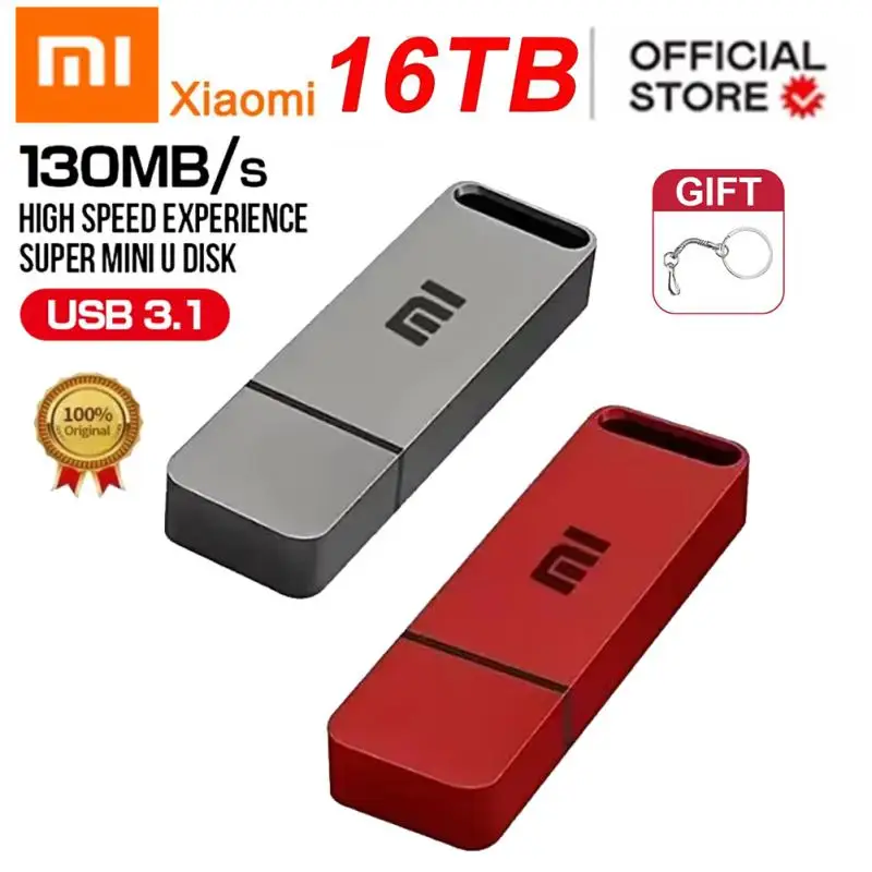 Xiaomi MIJIA 16TB 3.0 USB Flash Drive Metal High-Speed Pen Drive 8TB Waterproof Type-C Usb PenDrive For Computer Storage Devices