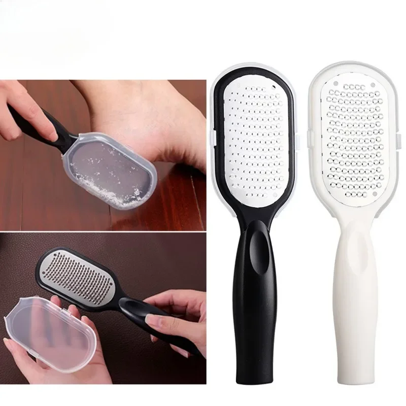 Pedicure Rasp Reusable Stainless Steel Exfoliating Tool Foot Callus File with Lid Heel Cocoon Scraper Dead Skin Remove Foot File