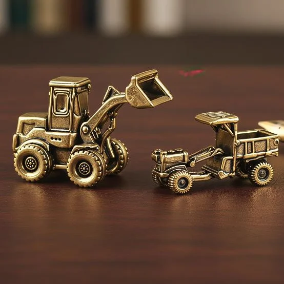 Mini Engineering Vehicle Ornaments Excavator Truck Statue Micro Landscape Desktop Home Decor