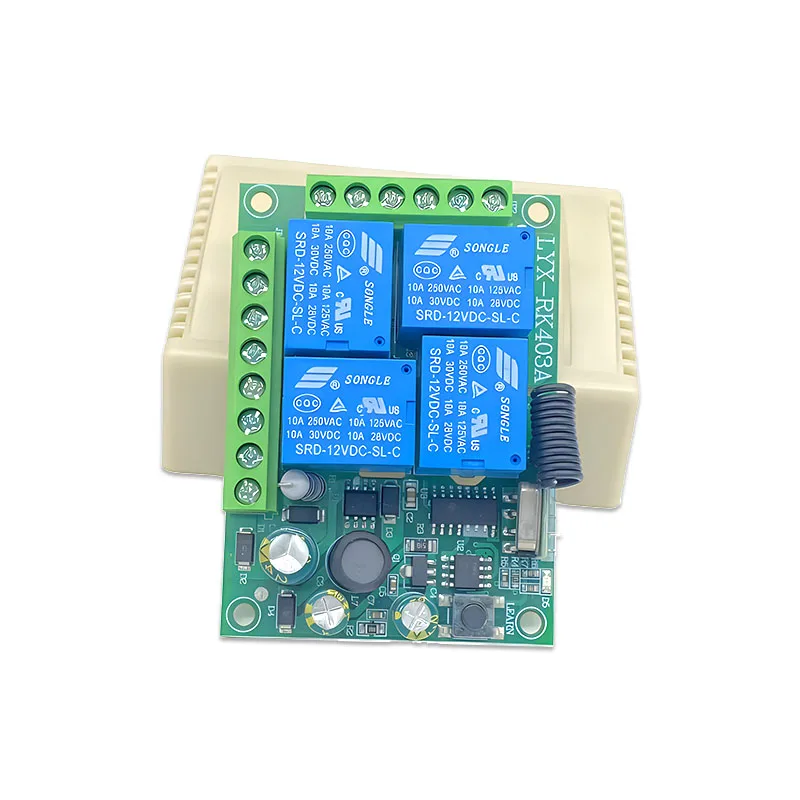 العالمي لاسلكي للتحكم عن بعد التبديل AC110V 220 فولت 4CH وحدة الاستقبال التتابع مع 4 قناة RF عن بعد 433 ميجا هرتز الارسال