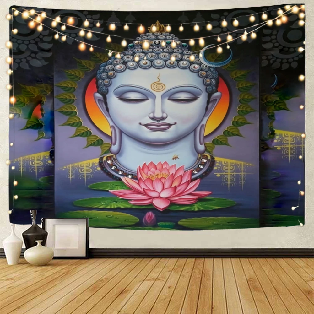 Mandala Yoga Buddha background decoration tapestry Buddhist statue of Shakyamuni Buddha decoration tapestry home decoration