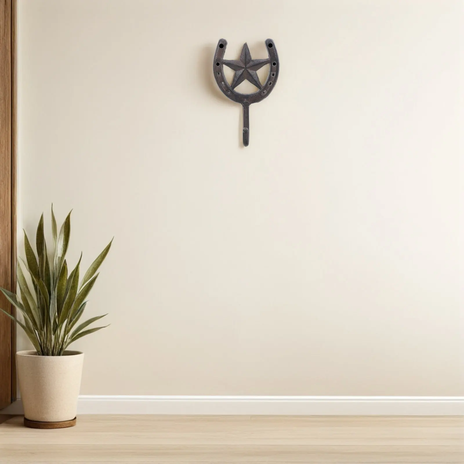 Cast Iron Horseshoe Shaped Hook Vintage Western Coat Rack Hat Towel Organizer Rustic Decorative Wall Mount for Entryway Bedroom