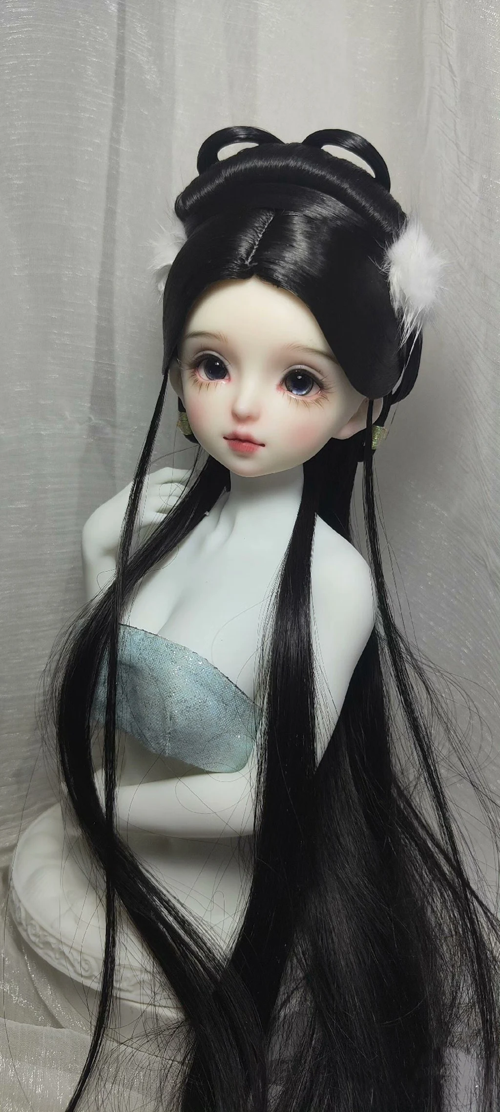 1/4 1/3 Schaal Oude Kostuum Bjd Pruik Hanfu Fee Lang Haar Retro Pruiken Voor Bjd/Sd Msd Sd13 Girl Ssdf Pop Accessoires C2288