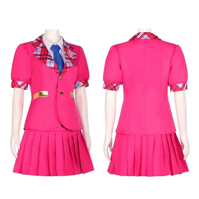 

zizi 2025 Movie Barbiee Cosplay Costume Princess School Uniform Dress Delancy Sofia Outfit Top Skirts Adult Women's Halloween Co