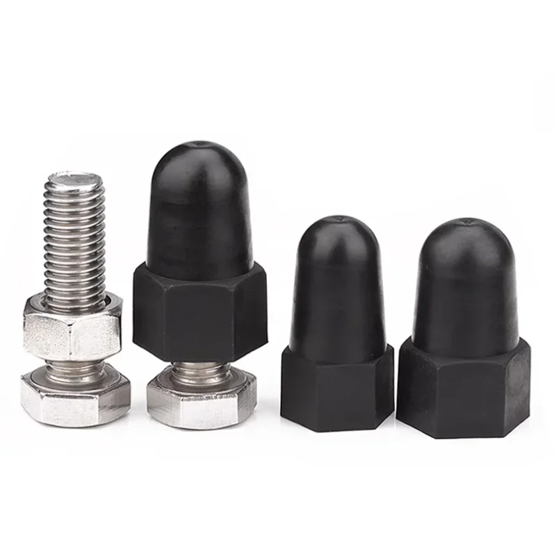 Black White PE Plastic Hex Nut Covers M6 M8 M10 M12 M14 M16 M18 M20 M22 M24 M27 M30 Bolt Caps Protectors Rust Proof Dust Proof