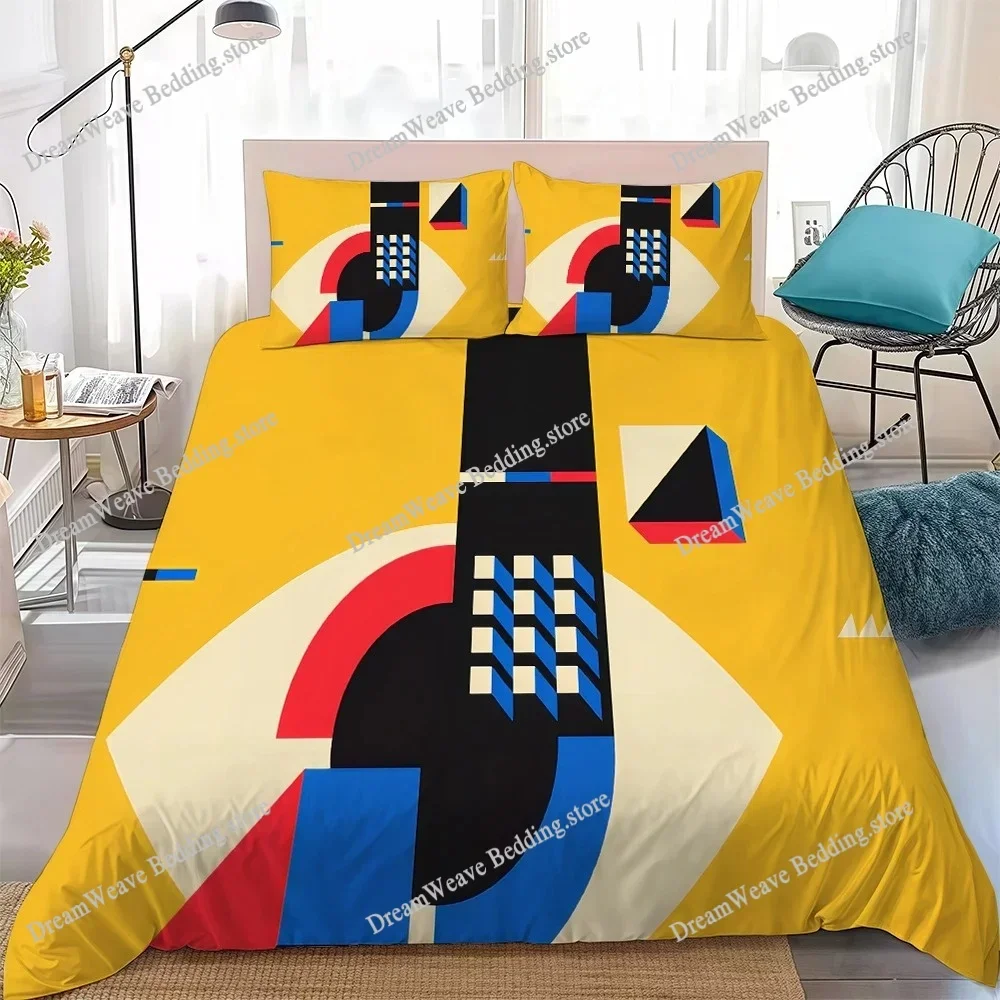 Fashion Bauhaus Words Quote Duvet Cover Set Home Style Bedding Soft Laundry Cotton Bed Student Dormitory GiftFQH