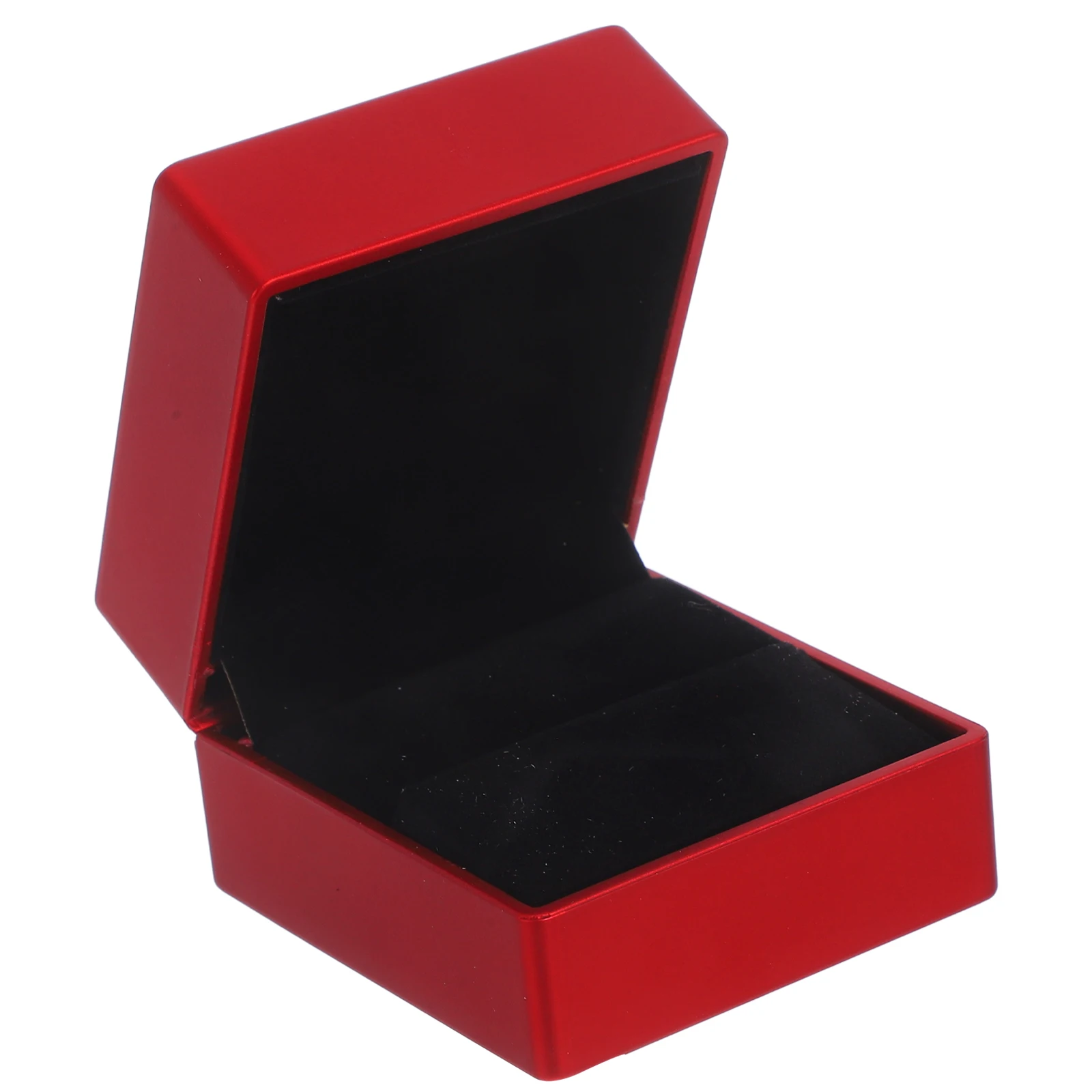 

LED Light Ring Box Diamond Case Seamless Jewelry Storage Flannel Travel Engagement Holder