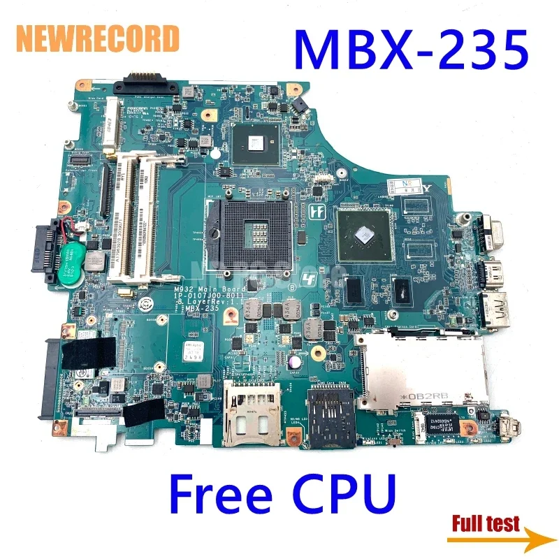 

For Sony VAIO VPCF1 VPCF MBX-235 1P-0107J00-8011 Laptop Motherboard A1796397A A1796397C M932 Free CPU GT310M GPU