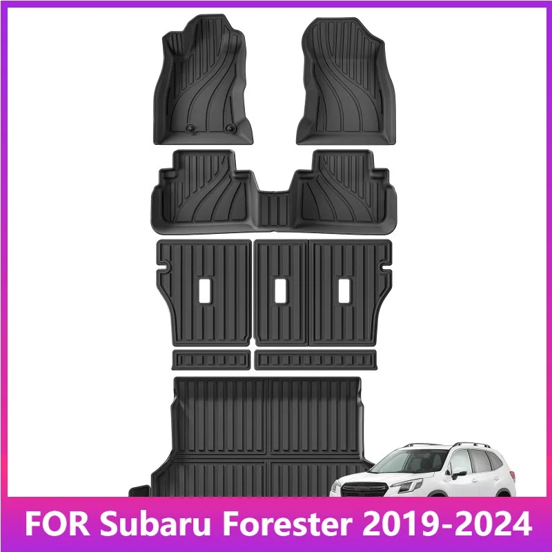 

Для Subaru Forester 2019-2024 американская версия TPE 3D автомобильные коврики грузовой вкладыш багажник/накладка на спинку водонепроницаемый черный