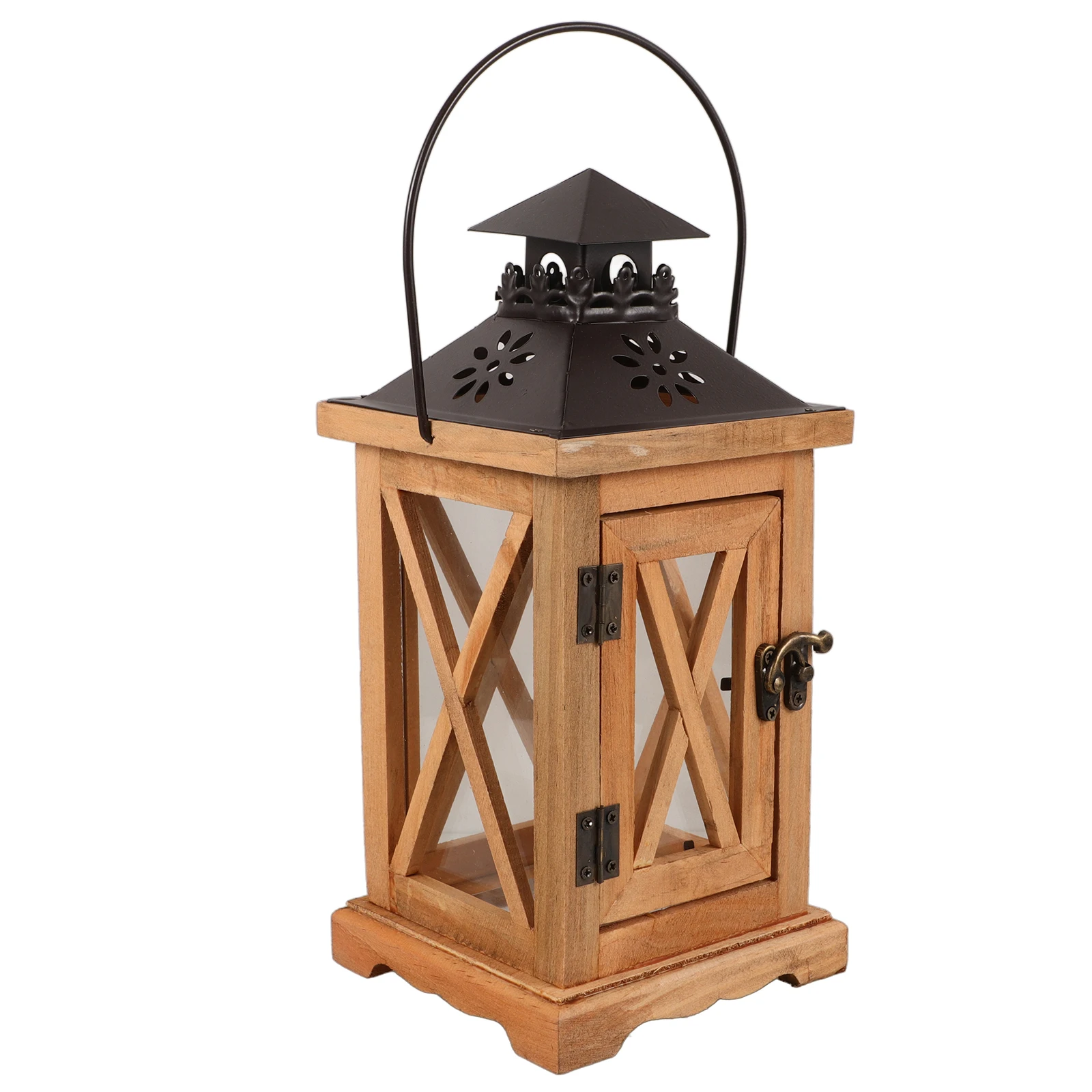 

Vintage Candlestick Lantern Warm Wooden Windproof Tealight Holder Retro Style Home Decor Practical Ornament Wedding Party