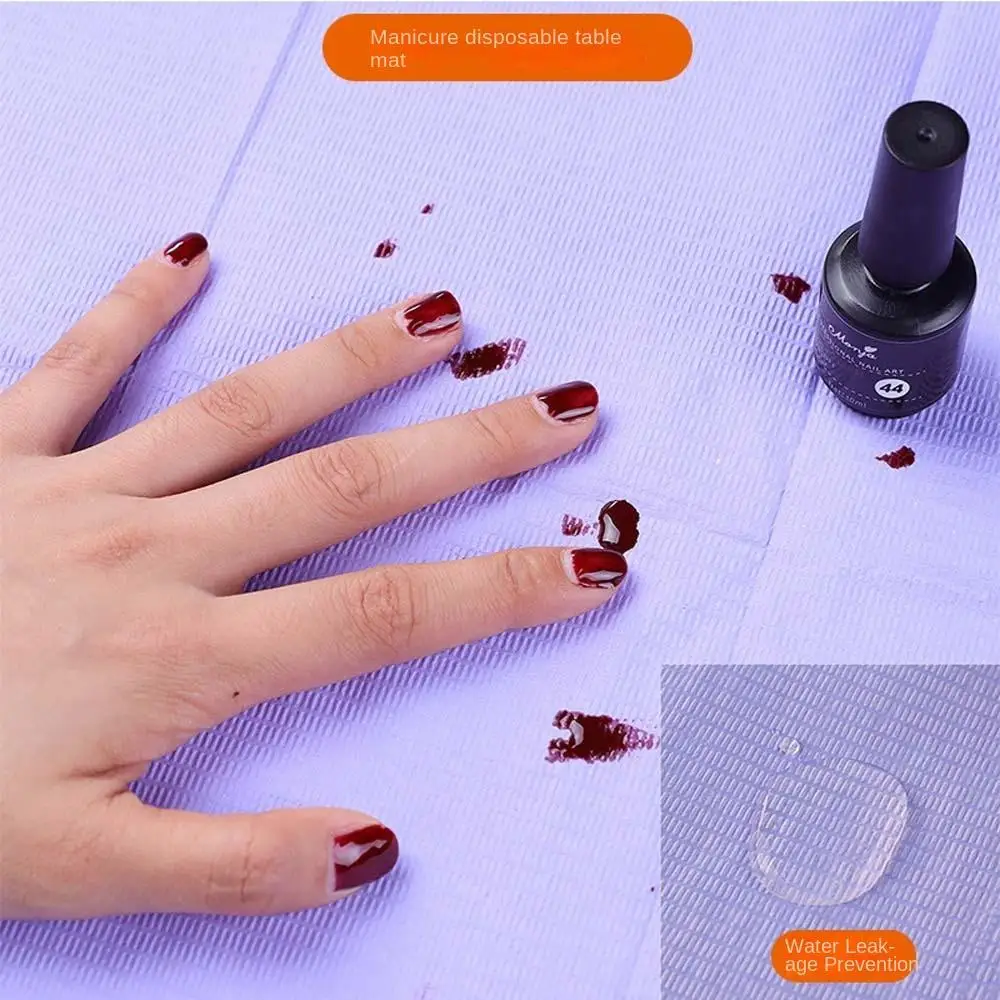 5Pcs/set Single Use Nail Table Mat Paper Waterproof Desk Protector Nails Tools Disposable Nail Table Pad Purple