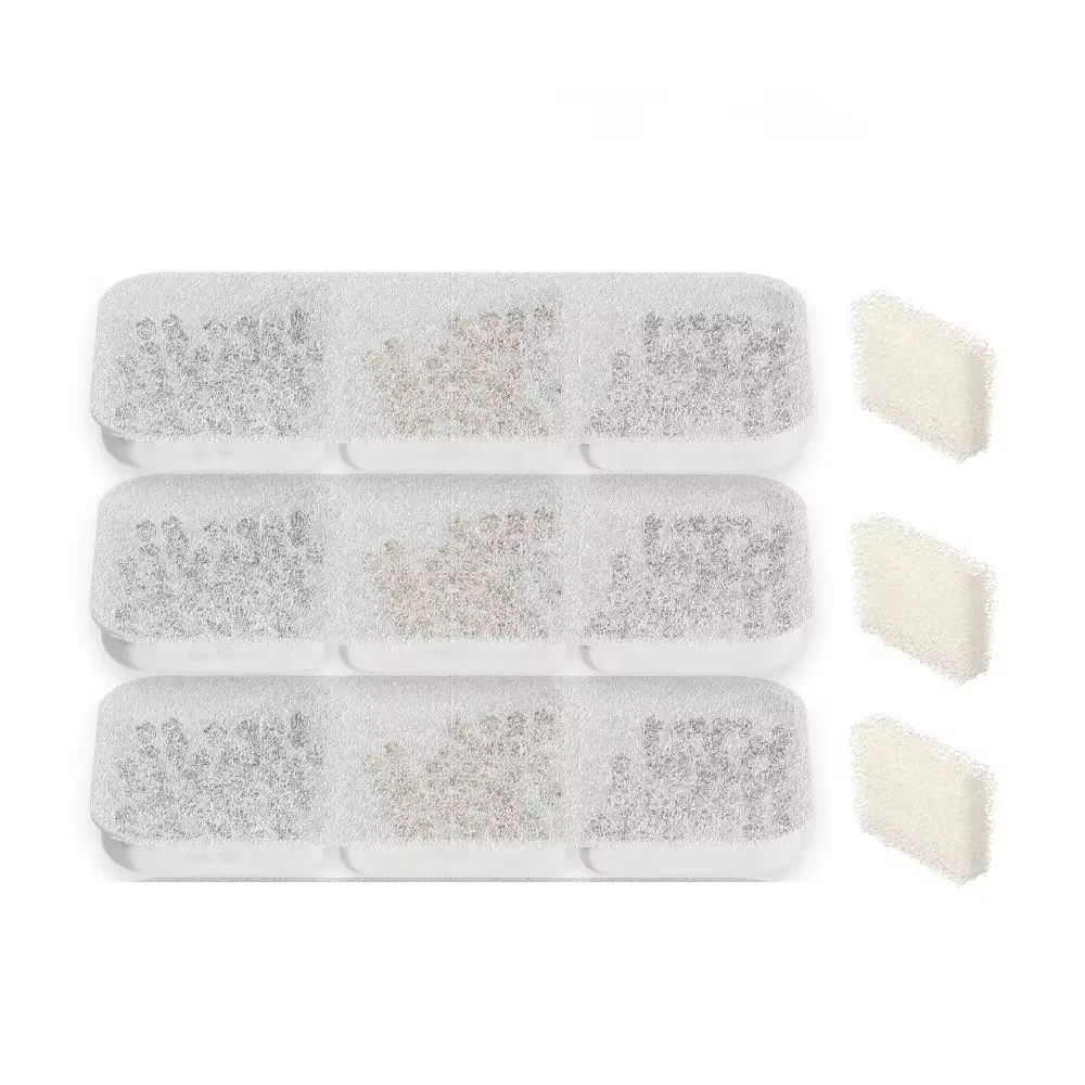 Petwant W4 and W4-S1 Wireless Induction Automatic Pet Water Dispenser Accessories 3 6 9 Piece Universal Filter Cartridge Set