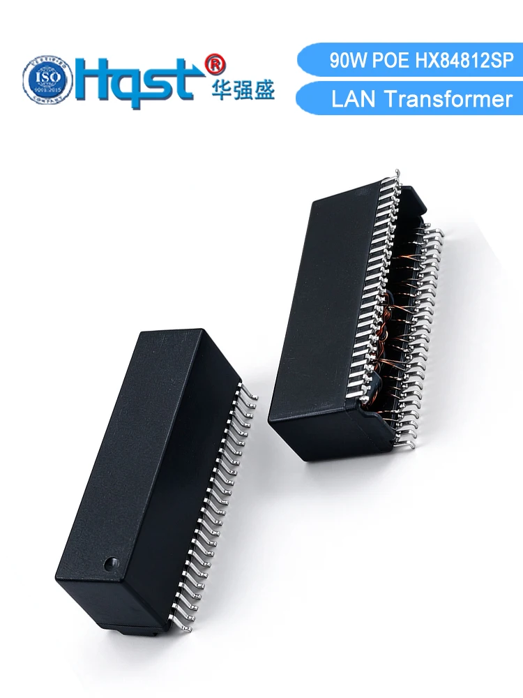HX84812SP 48‑Pin SMD Gigabit Dual Port LAN Magnetics Transformer IEEE802.3bt 90W PoE++ Isolation Module for Industrial Network S