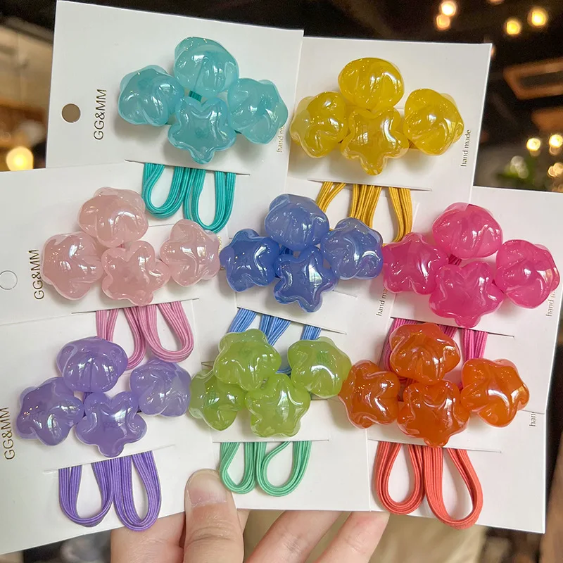 

2 шт./лот, эластичная повязка для волос со звездами и героями мультфильмов, аксессуары для волос для девочек, резинка для волос ручной работы, повязка на голову, резинка