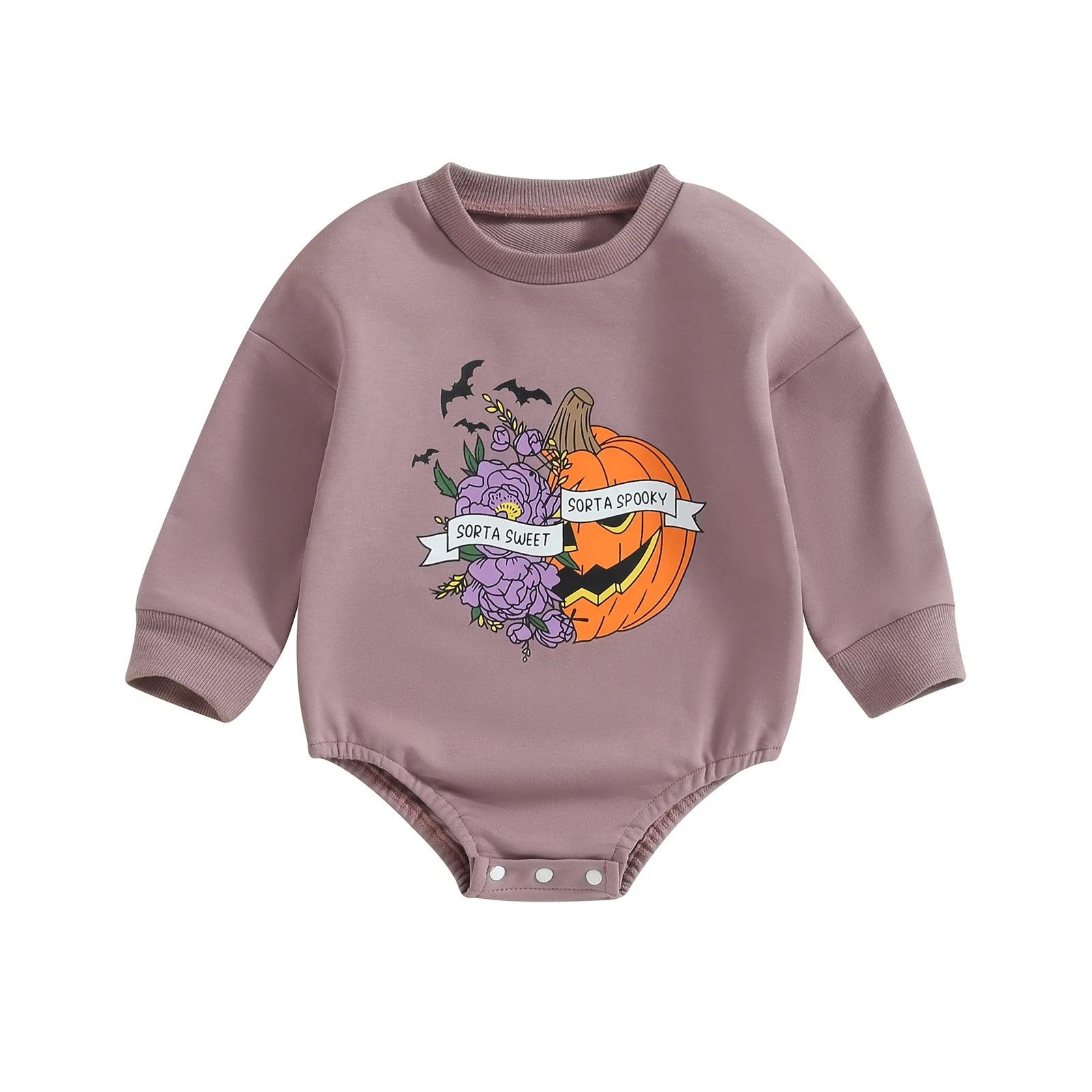 

BeQeuewll Baby Girls Romper For Fall and Spring Long Sleeve Letters Pumpkin Print Bodysuit Newborn Halloween Costume