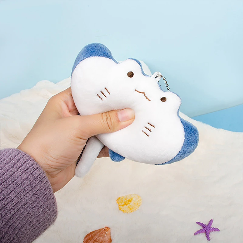 1PC Cartoon Marine Animal Devil Rays Doll Plush Toy Ornament Stuffed Animal Manta Ray Plush Keychain Pendant Kids Girls Gifts