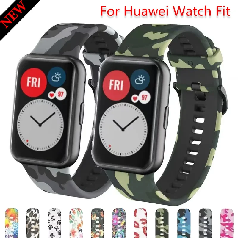 Cor pulseira de silicone macio para huawei relógio ajuste smartwatch confortável substituição pulseira para huawei relógio ajuste correa