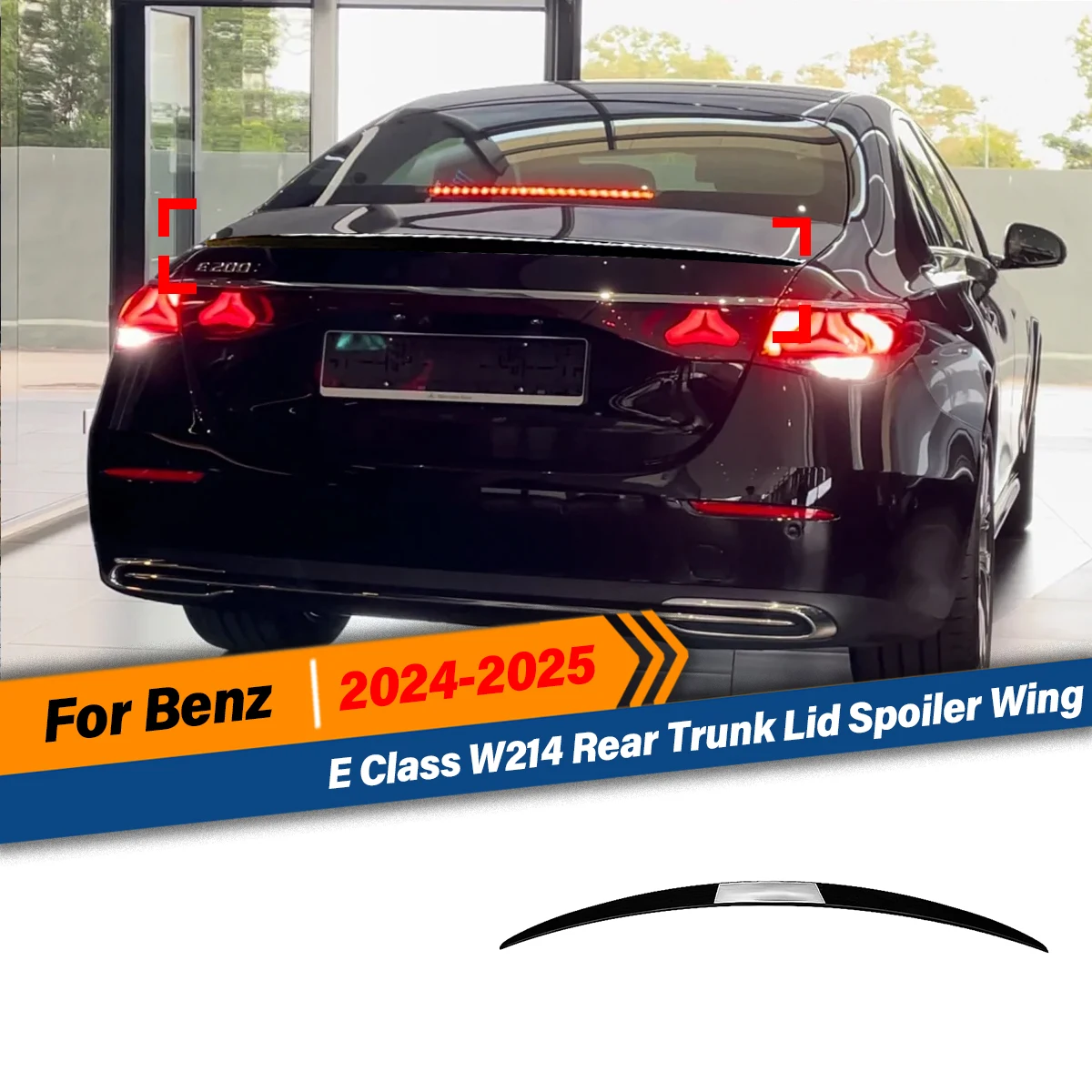 

Для Mercedes Benz E Class W214 E260 E300 AMG 2024 2025 задняя крышка багажника, спойлер, накладка на крыло, аксессуары, комплекты кузова