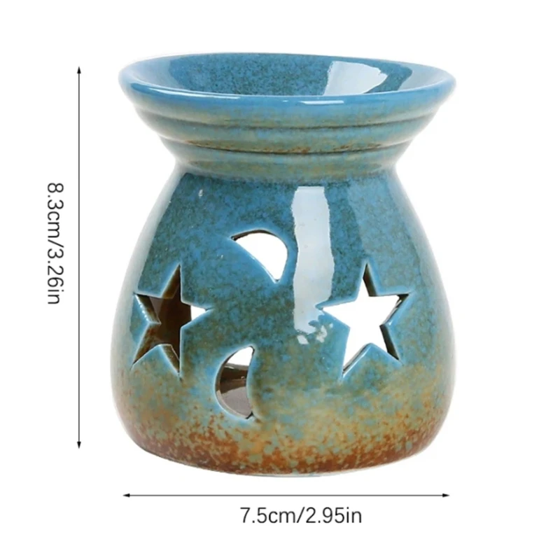 Essential Oil Burners Ceramic Incenses Burners With Star And Moon Motifs For Creating Peaceful Ambiances At Homes