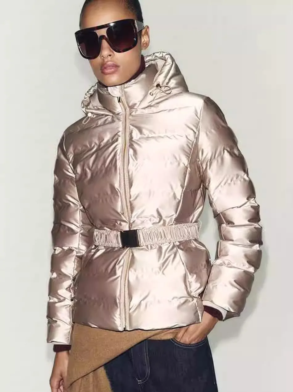 

Thiened Slim Fit на молнии с эластичной резинкой на талии, джемтовое пальто, зимнее пальто для поездок на работу, без бренда, зарегистрированная торговая марка