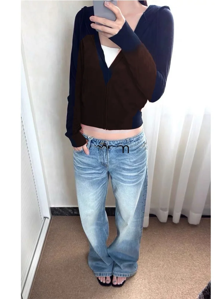 

NAN Slimming Straight Leg Jeans High Waist Low Waist Vintage Heavy Wash Cotton Ladies Spring Fashion High Waist Jeans
