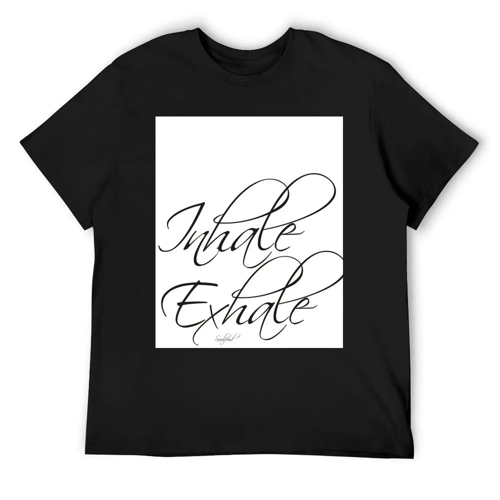 Inhale Exhale T-Shirt quick drying graphics cotton t shirt men