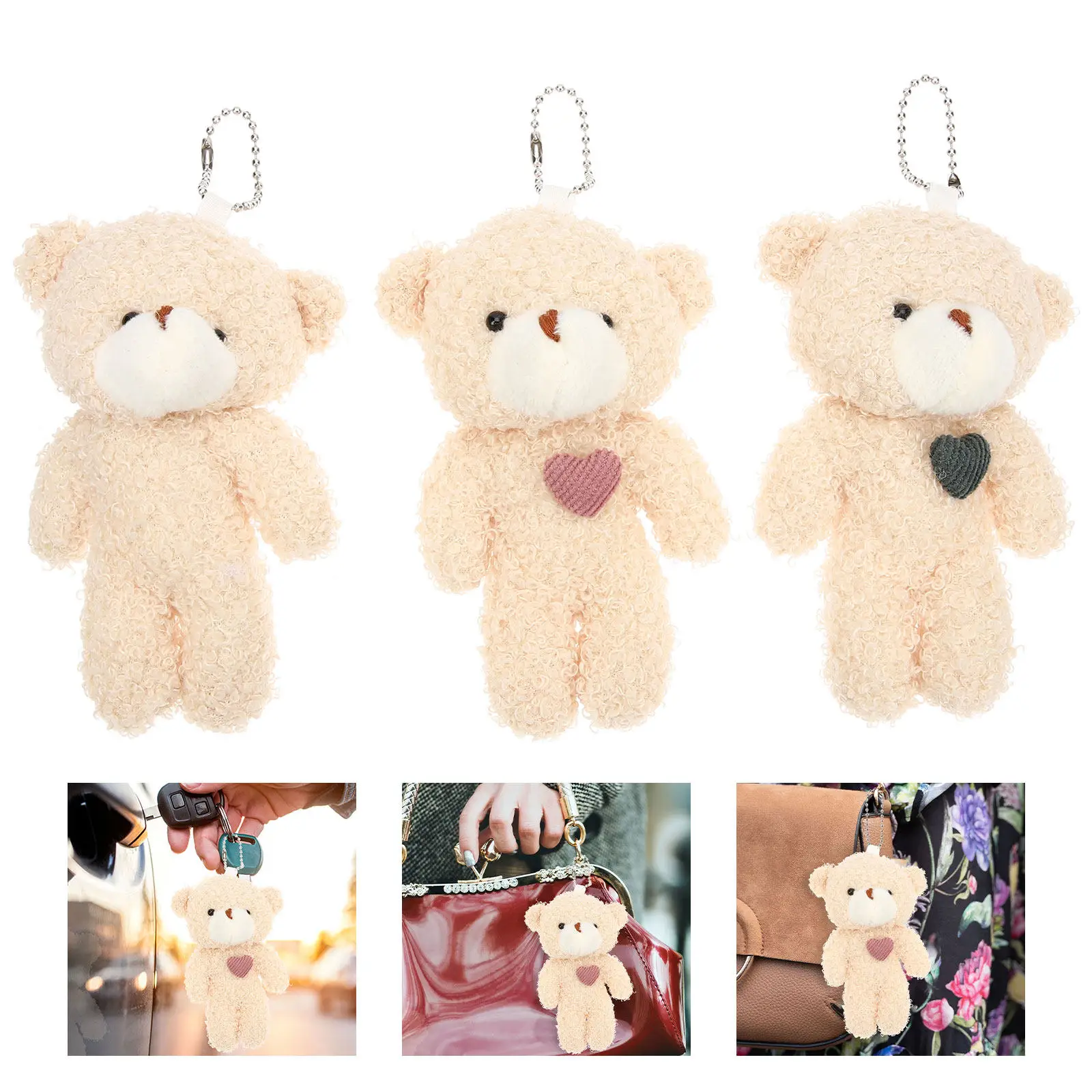 

12Pcs Key Chain Pendant Cute Soft Stuffed Animal Bag Backpack Hanging Decoration Gift for Birthday Christmas