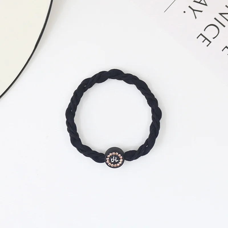 ربطات شعر على شكل ذيل حصان 5 قطعة ربطات شعر كورية مضفرة على شكل قلب من حجر الراين 2025 طقم هدايا عالي المرونة لطيف بدون ضرر