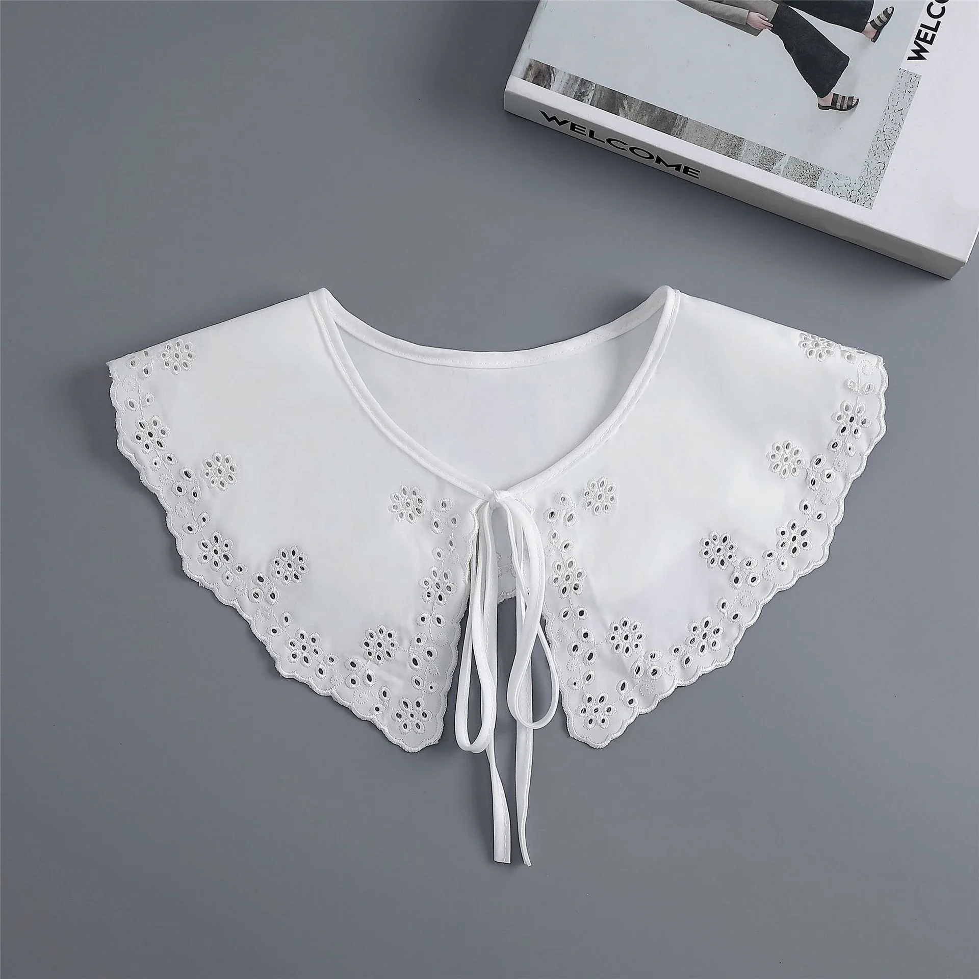 Fake Collar Scarf Shawl Women's Shirt White Hollow Out False Collar Vest Decorative Girls Shirt Detachable Collar Scarf Shawl