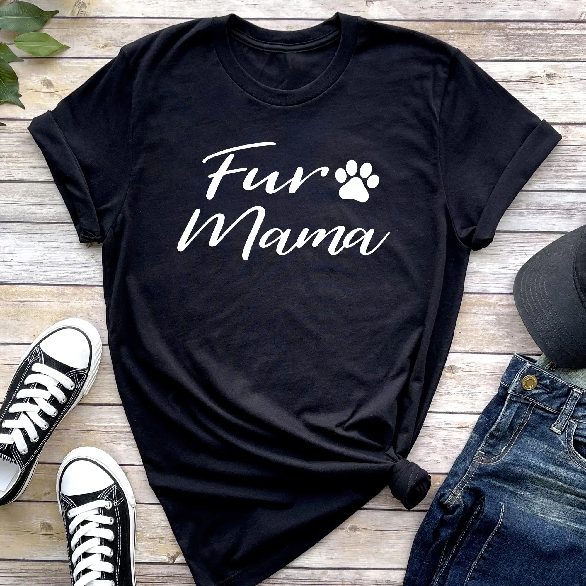 

Fur Mama T shirt Dog Mom tee for gifts