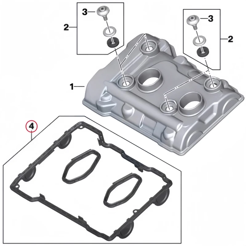 Zylinderkopfdeckel, Zylinderkopfdichtung für VOGE LX900-C 900DS – Detail 2