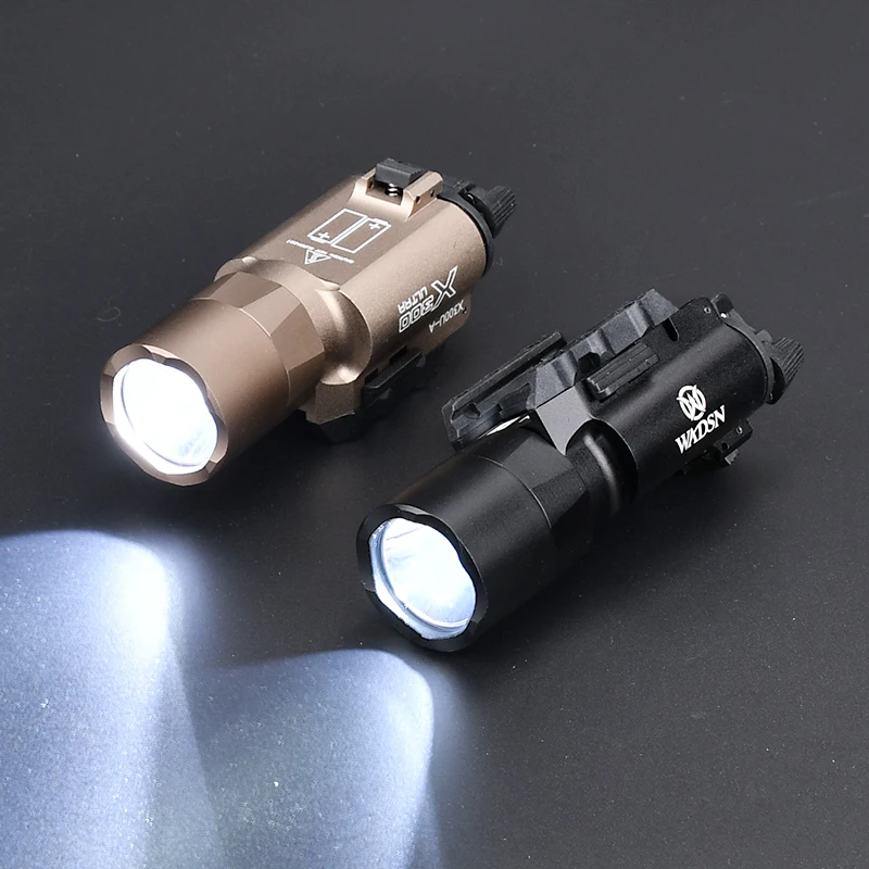 Tactical Airsoft Surefir X300U X300 Ultra 600lm LED Flashlight Rifle Weapon Pistol Scout Hunting Gun Outdoor Light Fit 20MM Rail