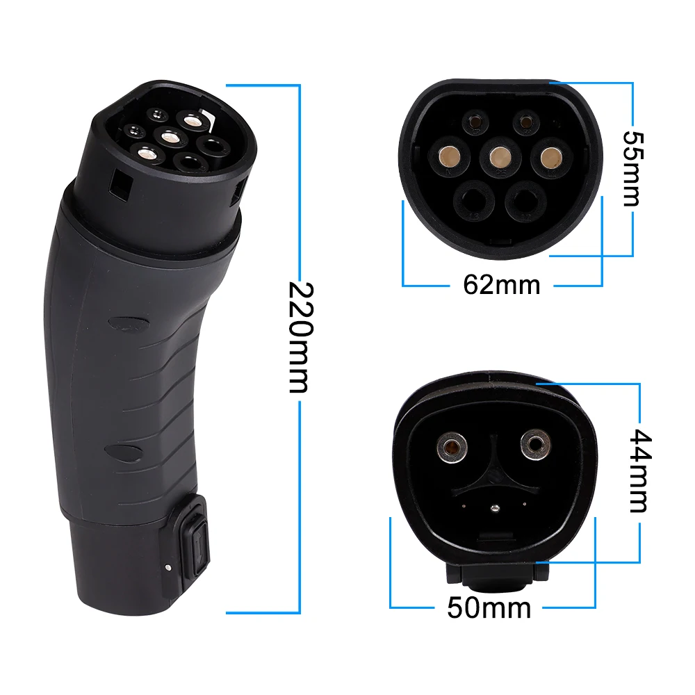 Charging Adapter For TESLA To TYPE2 AC Single-phase Electric Vehicle Charging Gun Converter Head  For New Energy Vehicles