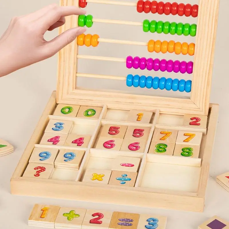 Wooden Abacus 2-in-1 Educational Mini Rainbow Abacus Wood Bead Toy Learning & Education Toys Math Learning Toys Preschool