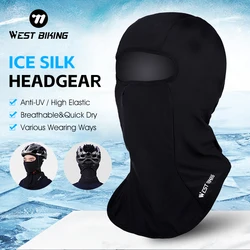 WEST BIKING-gorro de seda de hielo para hombre y mujer, bufanda para bicicleta, cubierta de cara completa, pasamontañas, pesca, deporte al aire libre, gorra Anti-UV