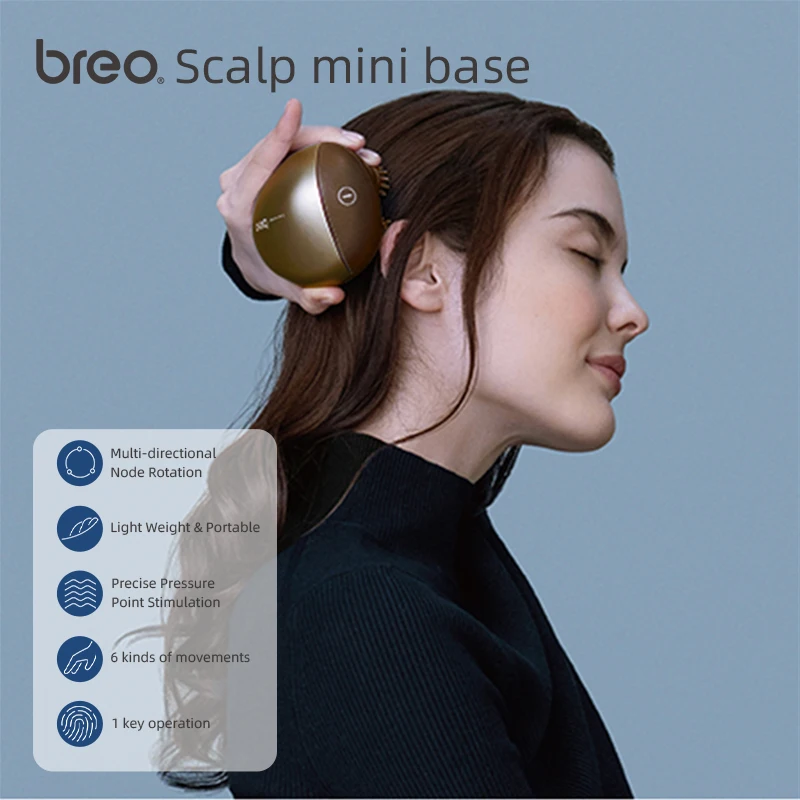 

Breo Scalp Mini Golden Massager With Charging Base Scalp Massage Waterproof Scalp And Full Body Care Electric Head Brush