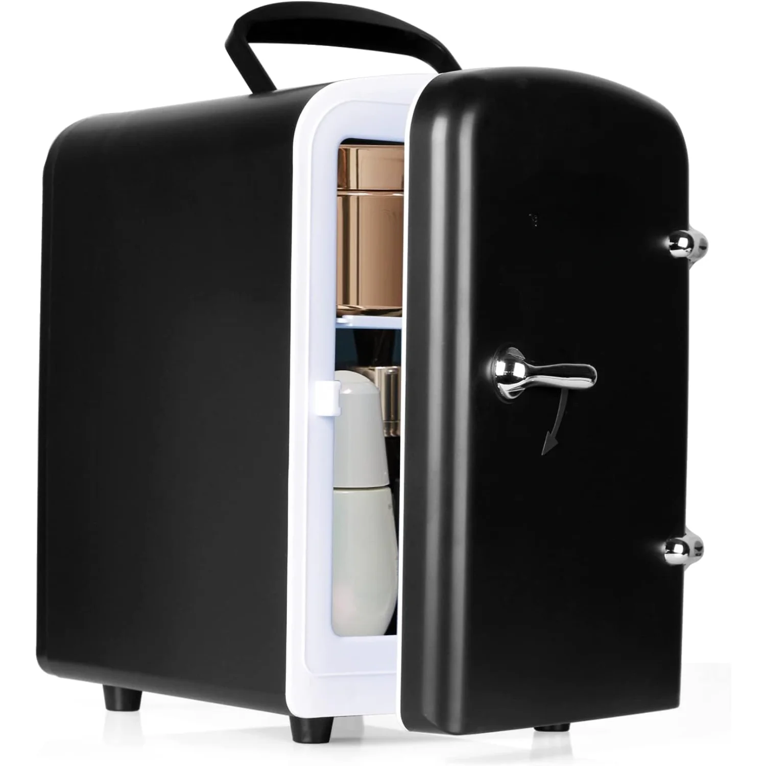 

Холодильник для ухода за кожей, 4 л/6 банки, небольшой персональный охладитель и обогреватель красоты, портативный USB-холодильник для спальни, макияжа, напитков,