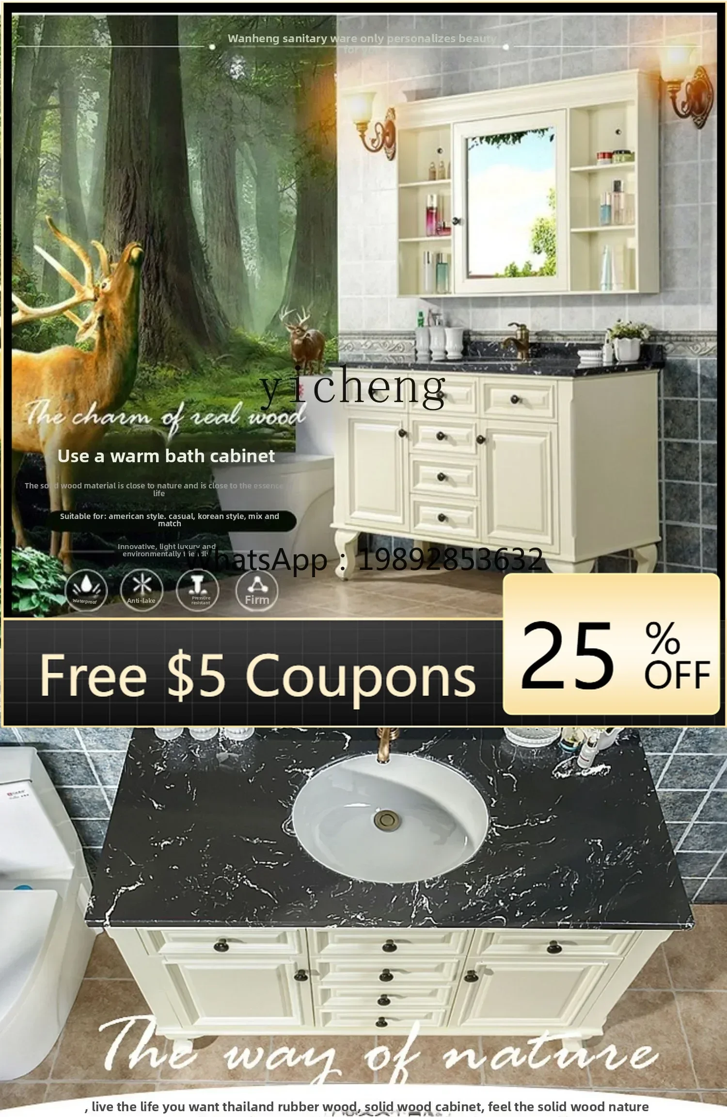 

oak bathroom cabinet combination retro floor washbasin cabinet washbasin sink solid wood bathroom cabinet