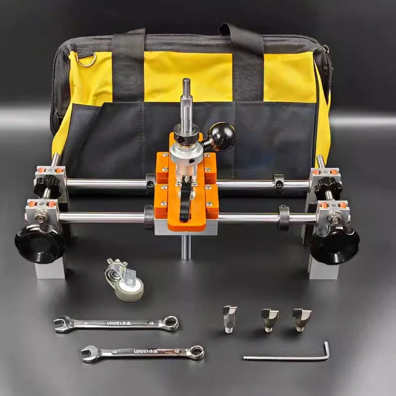 Wooden Door Lock Hole Opener Kit Lock Mortiser Door Fitting Kit w/3pcs Cutters & Accessories Door Slotter Mortising JigTools