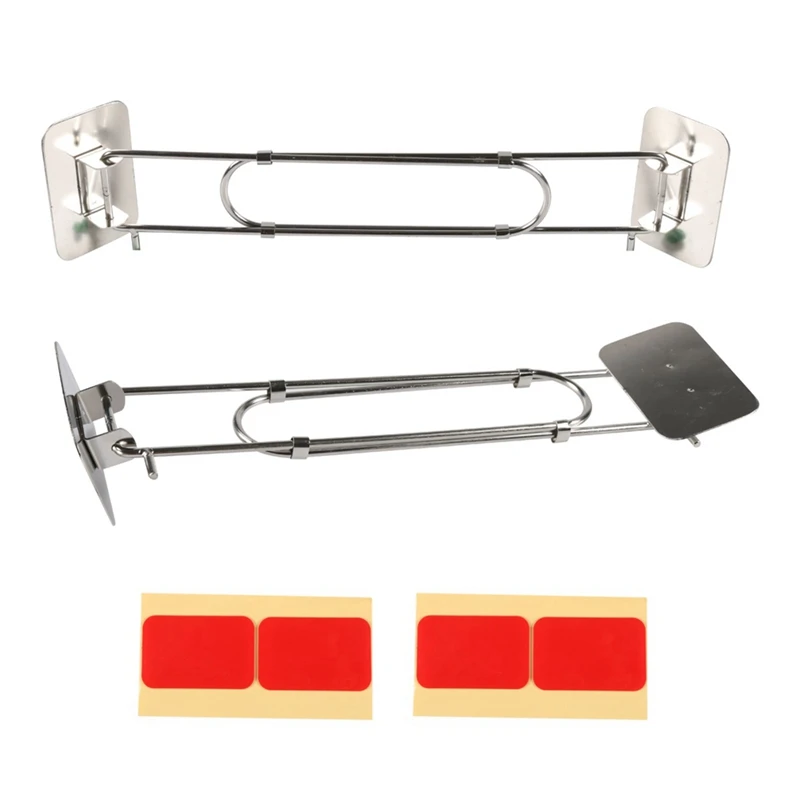 RV Shower Corner Storage Bar Adjustable Stainless Steel RV Corner Storage Bar For Trailer Inside Bath Accessories 2 Pack