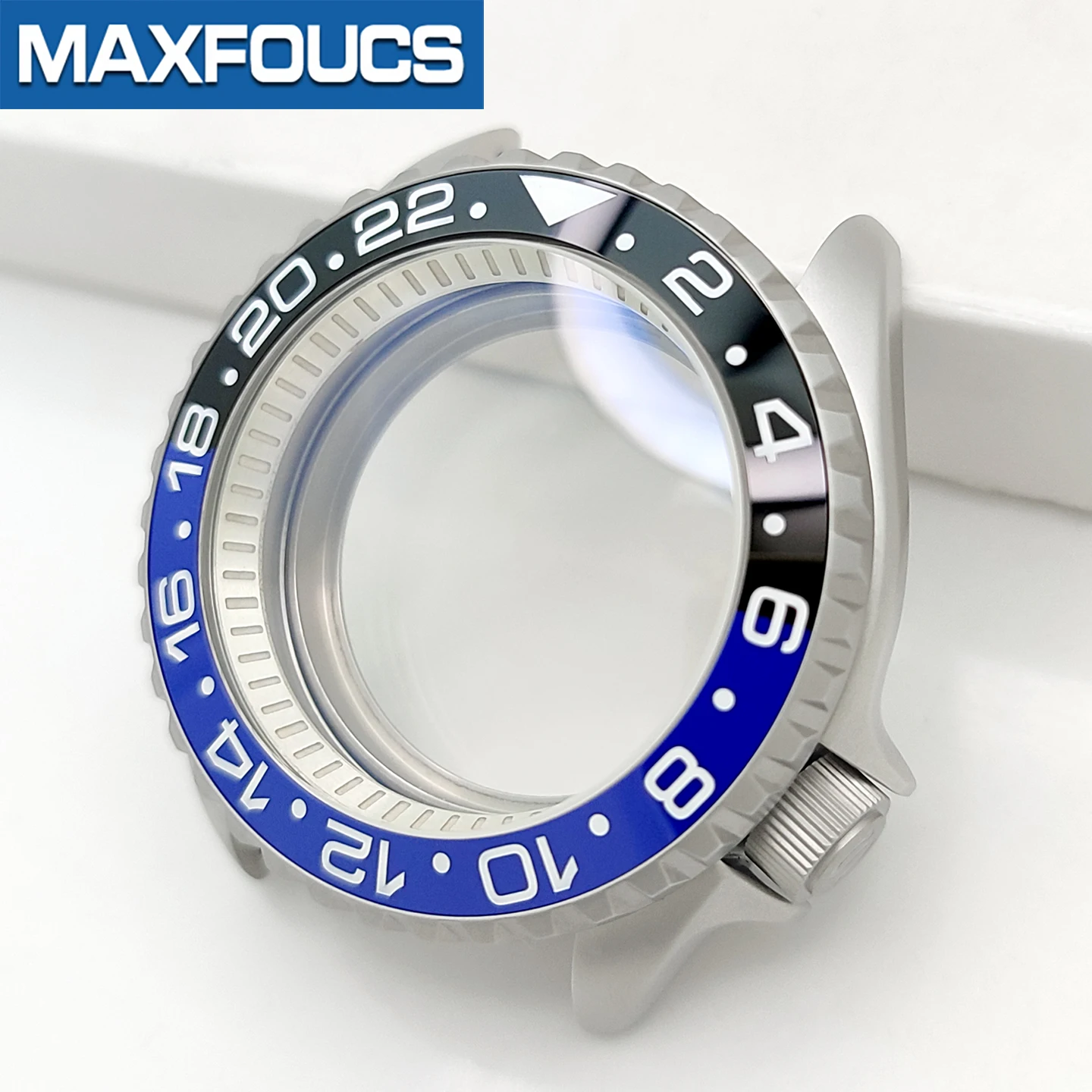 Mattes 3.8 SKX Silber-Uhrengehäuse, Krone bei 4 Uhr, Edelstahl-Finish, MOD NH36, Keramikeinsatz, Saphirglas, kundenspezifische Teile – Detail 9