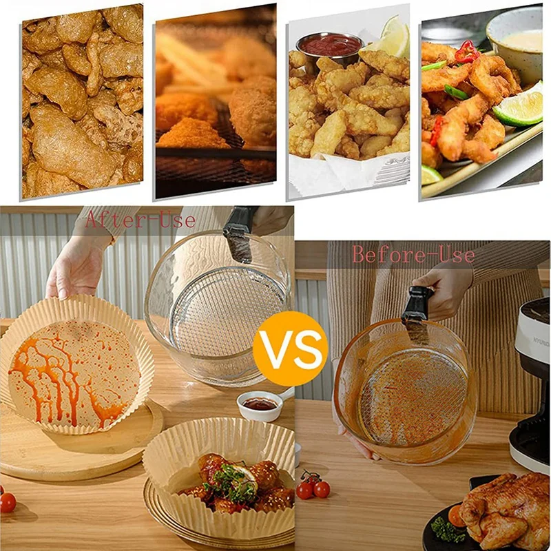 25Pcs Air Fryer Disposable Parchment Paper, Non-Stick Air Fryer Liners, For Air Fryer Baking Roasting Accessories
