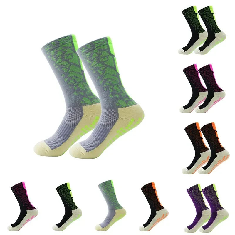 2022 New ANTI SLIP Football Socks Mid Calf Non Slip Soccer Cycling Sports Socks Mens