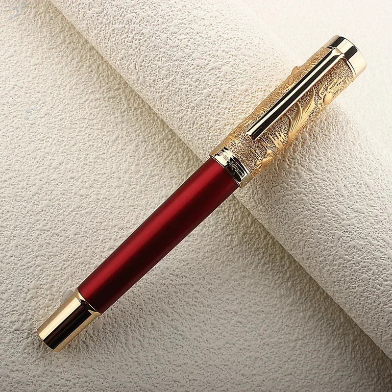 JINHAO Luxury Dragon Year Fountain Pen Fine Nib, 3D Dragon Stereoscopic Carving Collect Gift Pen