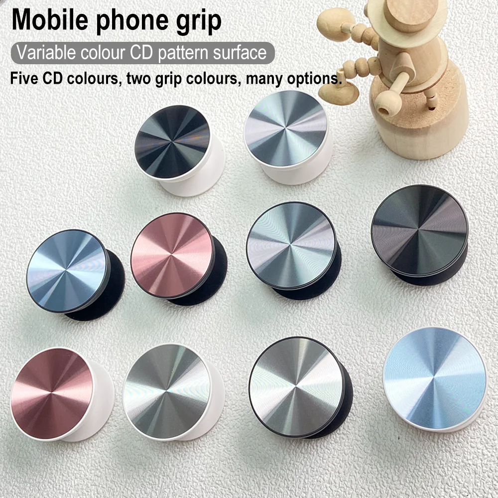 Grippopso CD Pattern Phone Holder Socket Ring Holder Griptok Universal Telephone Mobile Phone Finger Grip Holder Pocket Bracket