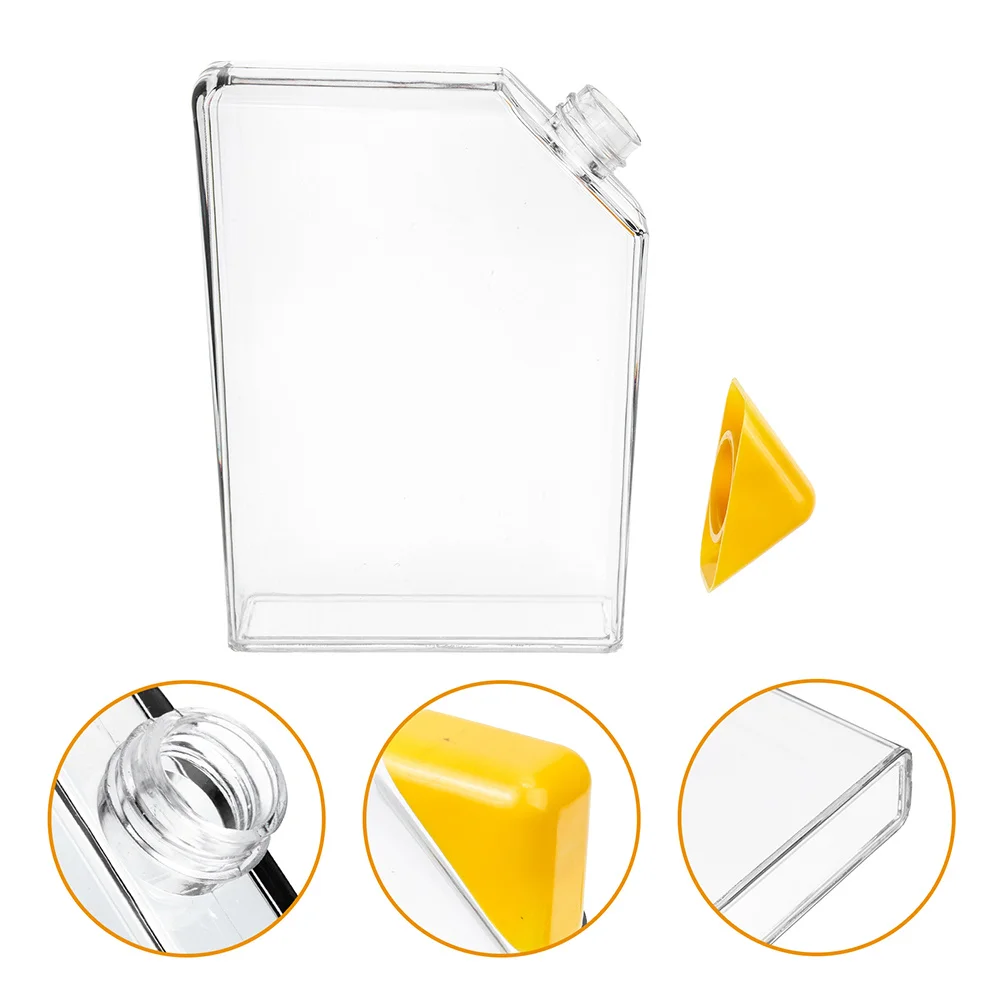 

2Pcs Creative Plastic Water Bottles Slim Flat Travel Flask Leak Proof Portable Outdoor Bottle Unique Triangle Cap Purse Bottle