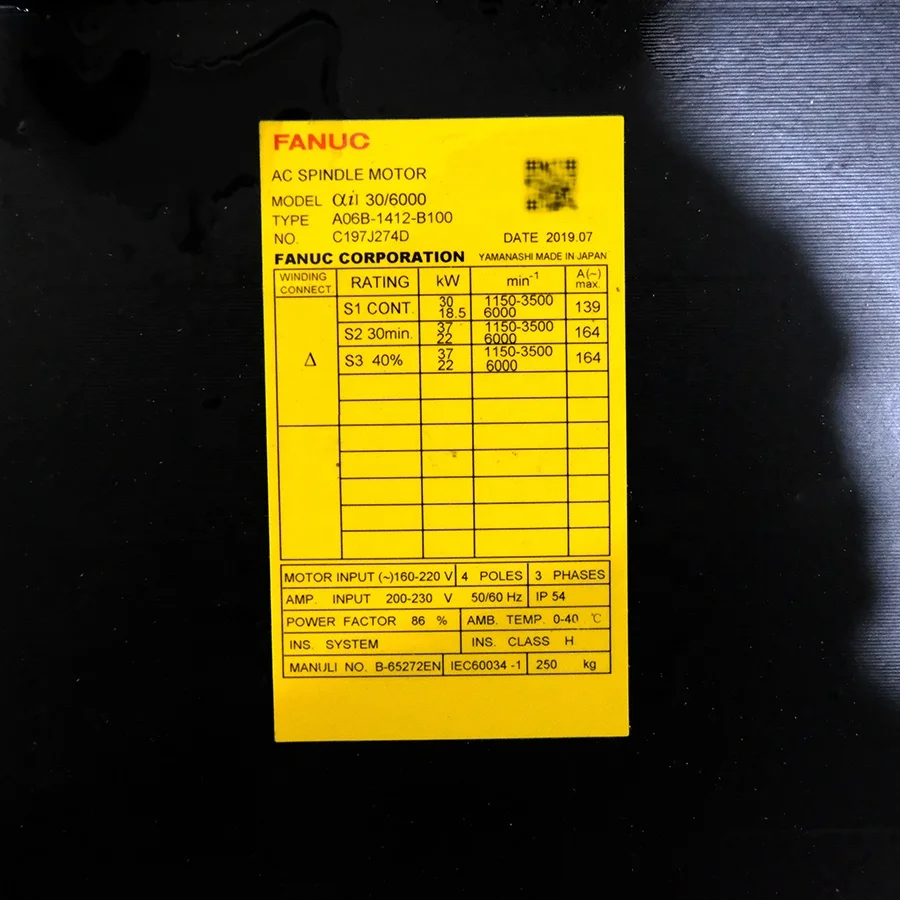 100% nova série A06B-1412-B100 Módulo de motor de eixo original para A06B-1412-B100